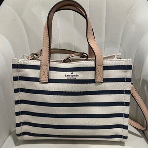 Kate Spade Navy and Cream Striped Tote
